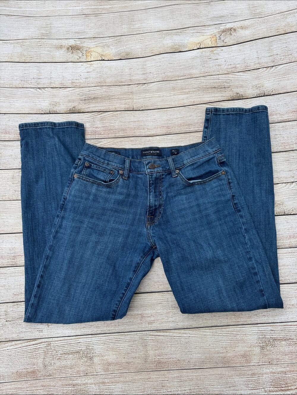 Lucky Brand 221 Straight Leg Denim Blue Jeans Mens Size 32
